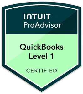Intuit QuickBooks Certification Level 1 badge
